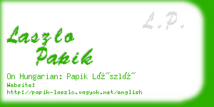 laszlo papik business card